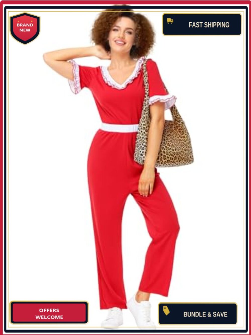 Halloween Costume Ruffle Top Pants Set Cosplay Polyester
